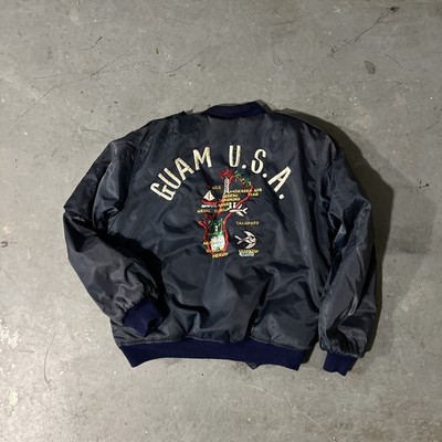 VINTAGE GUAM EMBROIDERED SOUVENIR BOMBER JACKET  Embroidered (no zipper)