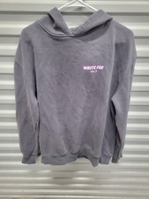 White Fox Vol. 3 Oversized Hoodie Gray Lilac Puff Print Sweatshirt Size M/L