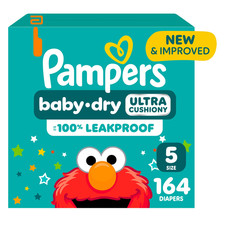 Pampers Diapers - Baby Dry - Size 5, 164 Count, Absorbent White