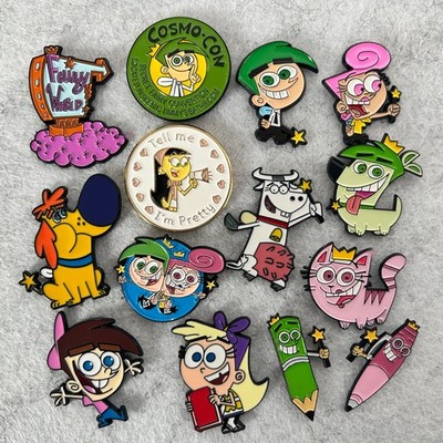 Fairly Odd Parents Cartoon Enamel Brooch Pin Badge & Gift Bag