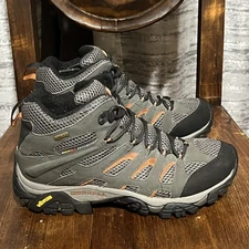 MERRELL Performance MOAB Mid Ventilator Gray Mesh Trail Hiking Boots, mens 8.5