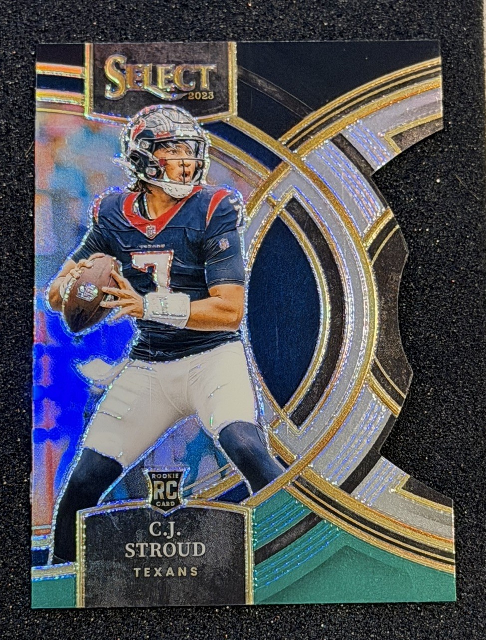 2023 Panini Select - Premier Level C.J. Stroud Black & Green Prizm Die-Cut (RC)