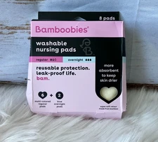 Bamboobies Regular and Overnight Washable Nursing Pad - 8ct