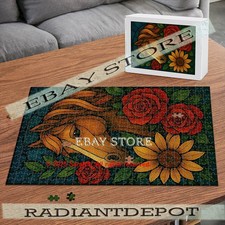 Horse Floral Rustic nature 500pc jigsaw puzzle 15X20.5 in