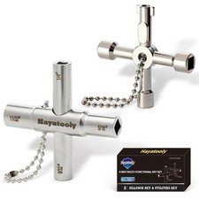 4-Way Sillcock Key 2-Pack 40Cr Water Key Multi-Functional  Utility Wrench Sh