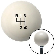 Black 4 Speed Shift Pattern - Gas 3 Ivory Shift Knob W M16x1.5 Insert Shifter