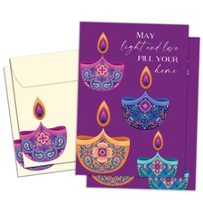 Tree-Free Greetings - Diwali Card - Artful Designs - 2 Cards + Matching Envelope