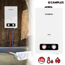 10L Outdoor Tankless Gas Water Heater Camplux On Demand for Spa Hot Tub Camping