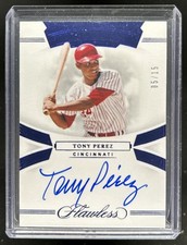 2020 Panini Flawless Tony Perez Memorable Marks Sapphire Auto #/15 Reds