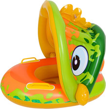 Baby Swimming Float Inflatable, Baby Pool Float Ring with Sun Canopy Inflatab...