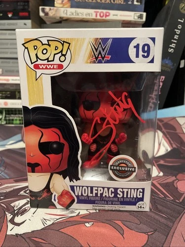 Funko Pop WWE Wolfpac Sting 19 Signed with Red G2U