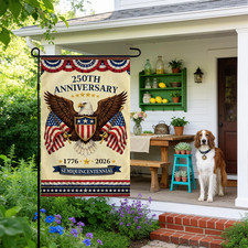 4th of July Decorations 250th Anniversary Canvas Garden Flag