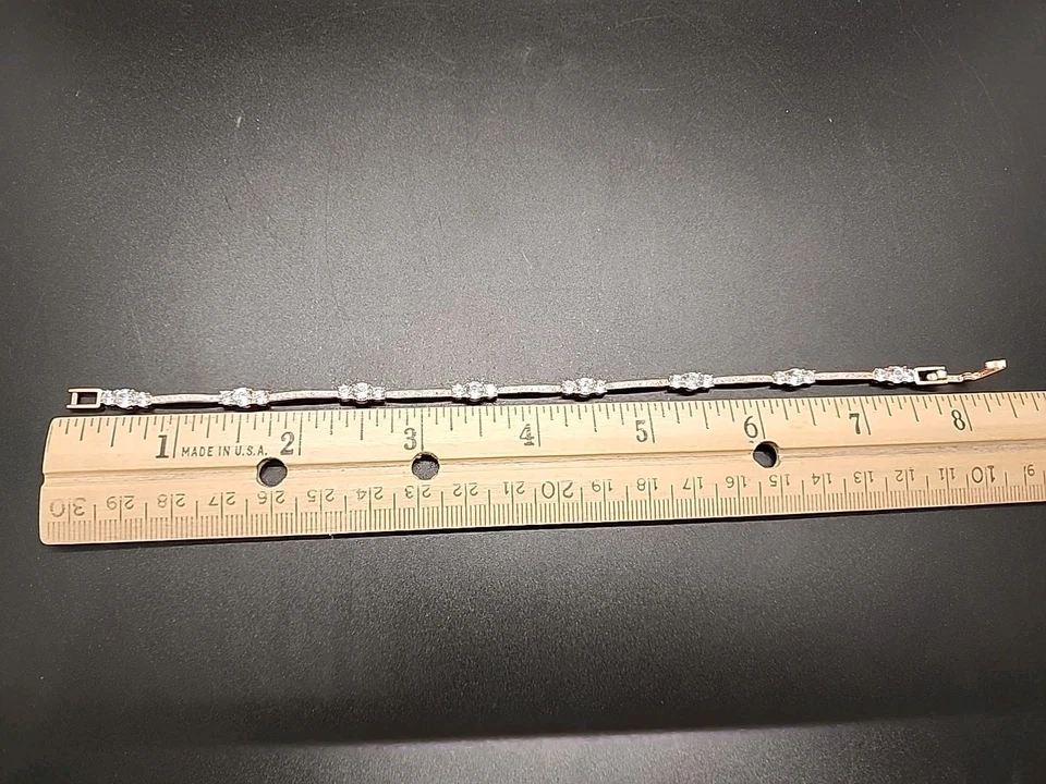 Теннисный браслет Bella Luce белая круглая огранка фианиты 18 карат розовое золото более 925 пробы 8 дюймов DOCK57R - Изображение 3 из 4