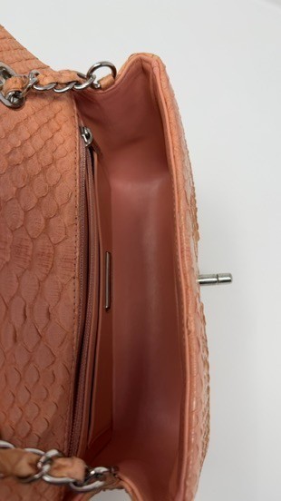 Rare Chanel Python Exotic Small Flap Bag Pink Bei… - image 14