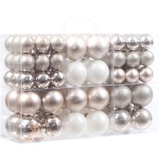 86 Pieces of Assorted Christmas Ball Ornaments Shatterproof Seasonal Decorati...
