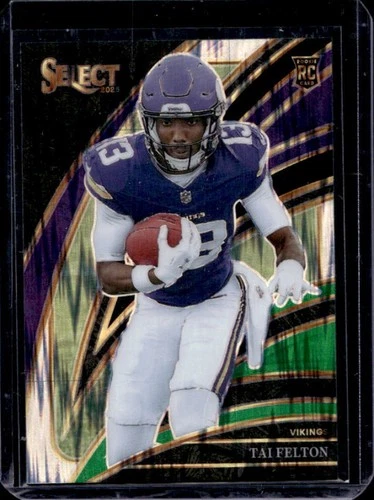 2025 Panini Select Tai Felton Club Level RC Black and Green Prizm Shock #265