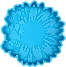 Sunflower Dog Paw Keychain Silicone Molds,Epoxy Resin Molds Shiny Glossy Silicon