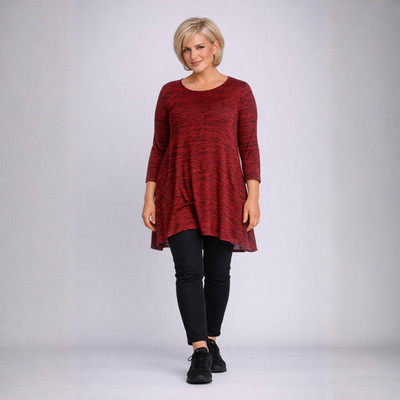 ROCKTHOSECURVES WOMENS SWING TOP LONG SLEEVE A-LINE 3/4 SLEEVE BLOUSE PLUS SIZE