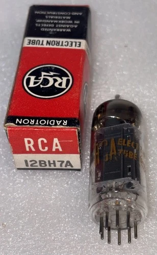 RCA 12BH7A Black Plate O- Getter Vacuum Tube Amplitrex Tested New In Box