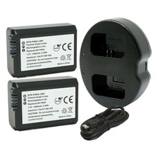 Replacement for Sony Alpha NEX-5N Battery 2-Pack, 1300mAh and Dual Charger