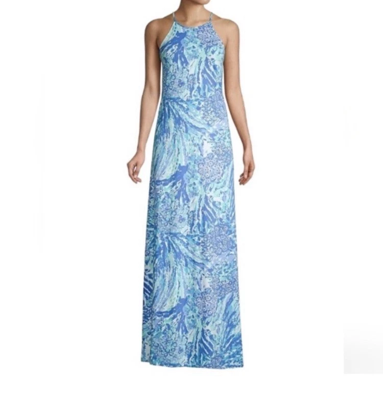 chinese dress ladies Lilly Pulitzer, Womens, Alaric Maxi Dress, Blue Med, 0 at Amazon Women's  Clothing store main image 1