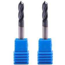 BestParts 2Pcs 3/16" 4-Flute 90 Degree Solid Carbide Drill Mill - AlTiN Coated,