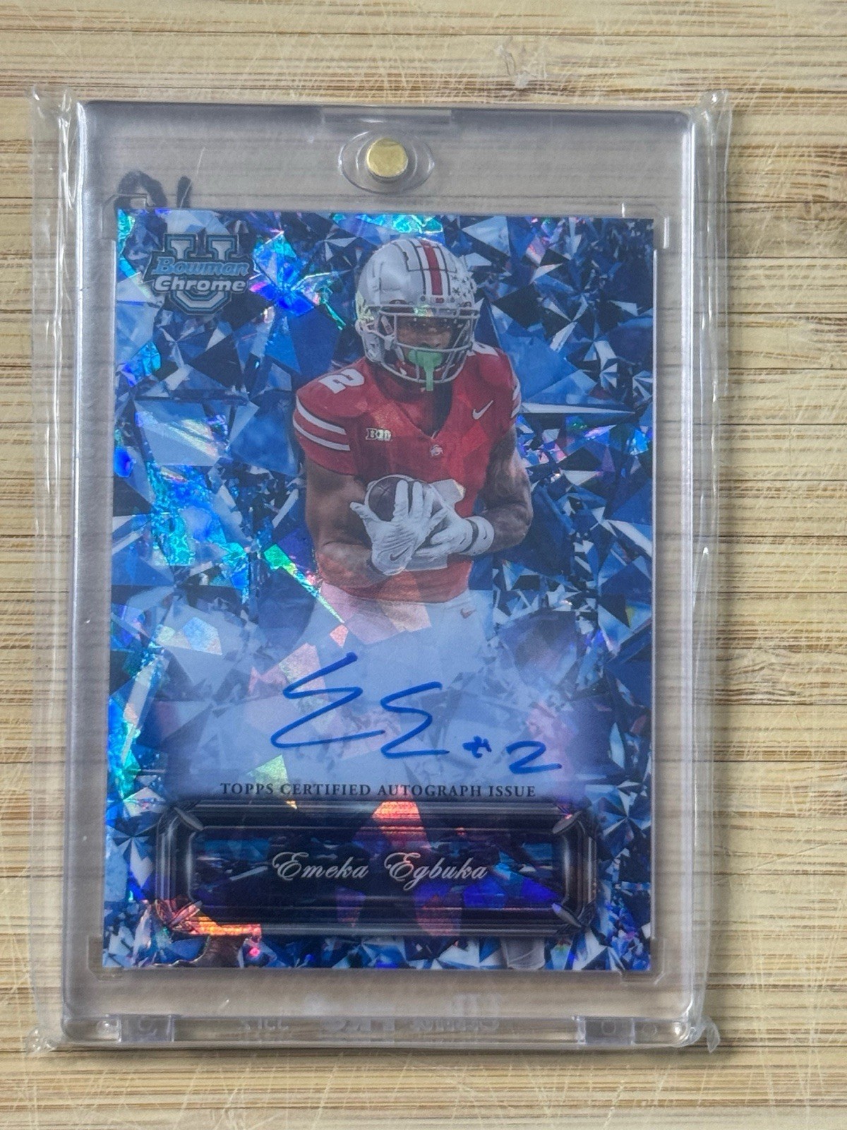 2024 Bowman University Chrome Sapphire Autographs Emeka Egbuka #SS-EE (AU, RC)