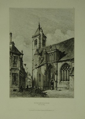 ''Notre Dame de Bourges (Salon de 1869)''. Eau forte (Radierung). Brunet-Debaines,