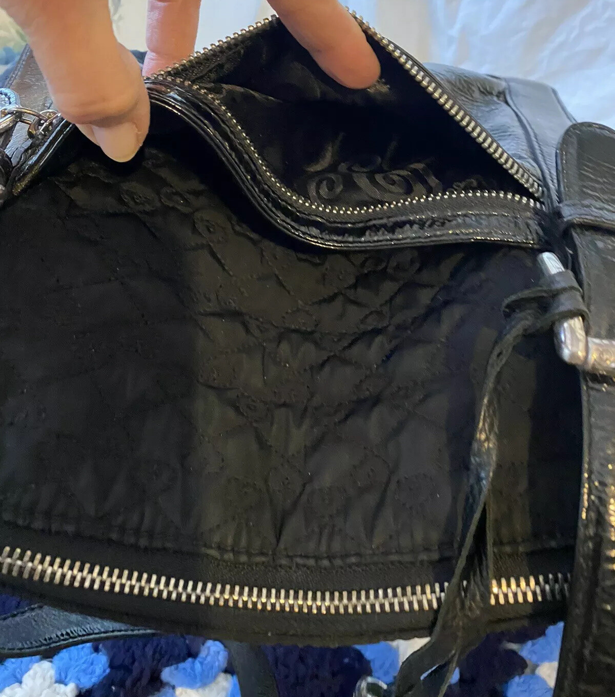 PONY Borsa a tracolla trapuntata Brighton Organizer med in microfibra e pelle brevettata HandBaG