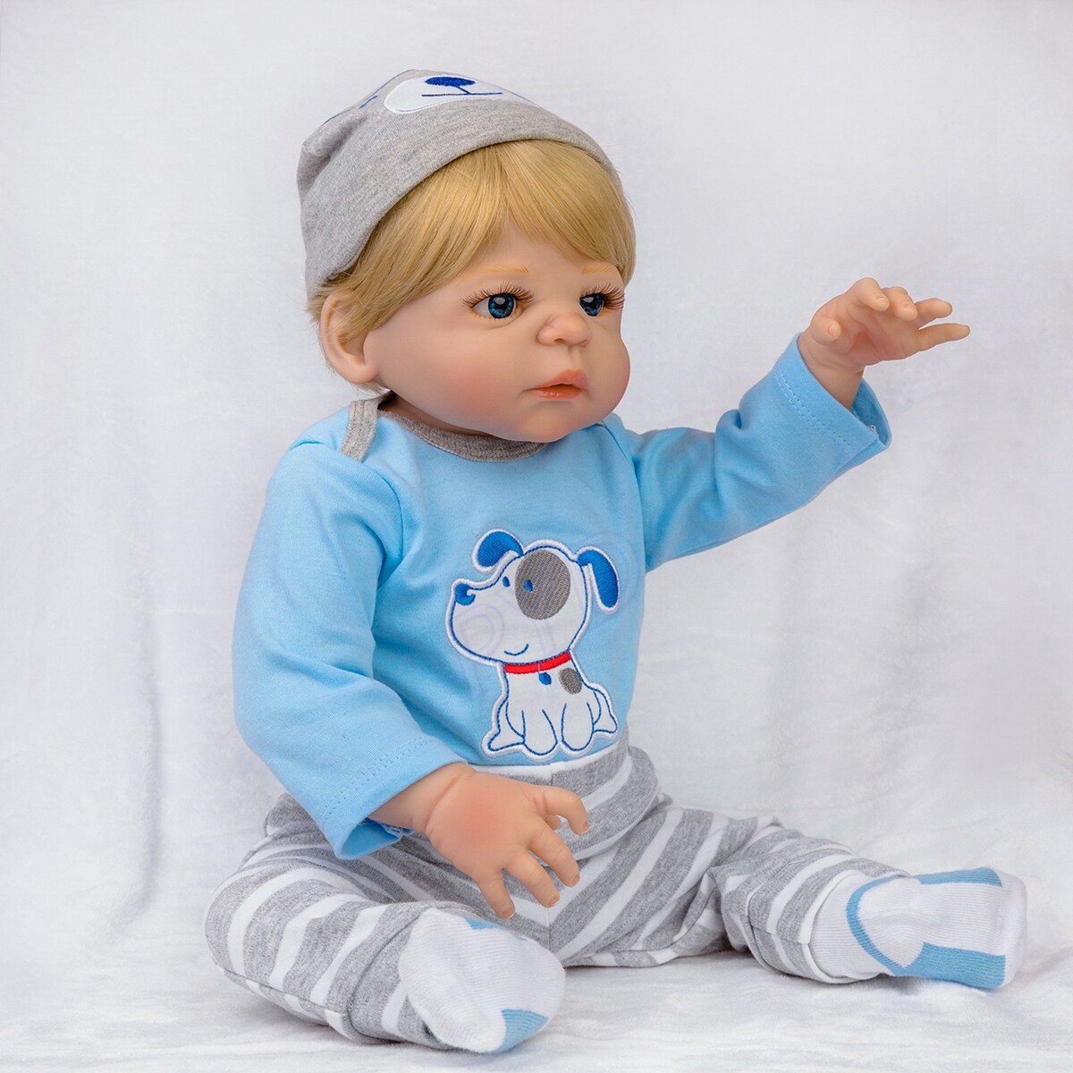 Weighted Toddler Boy Doll Realistic Reborn Dolls Full Body Vinyl Silicone Baby