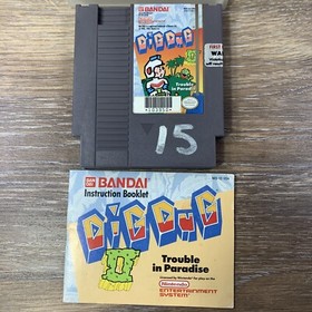 Dig Dug II 2 (Nintendo Entertainment System, 1985) NES W/ MANUAL TESTED!