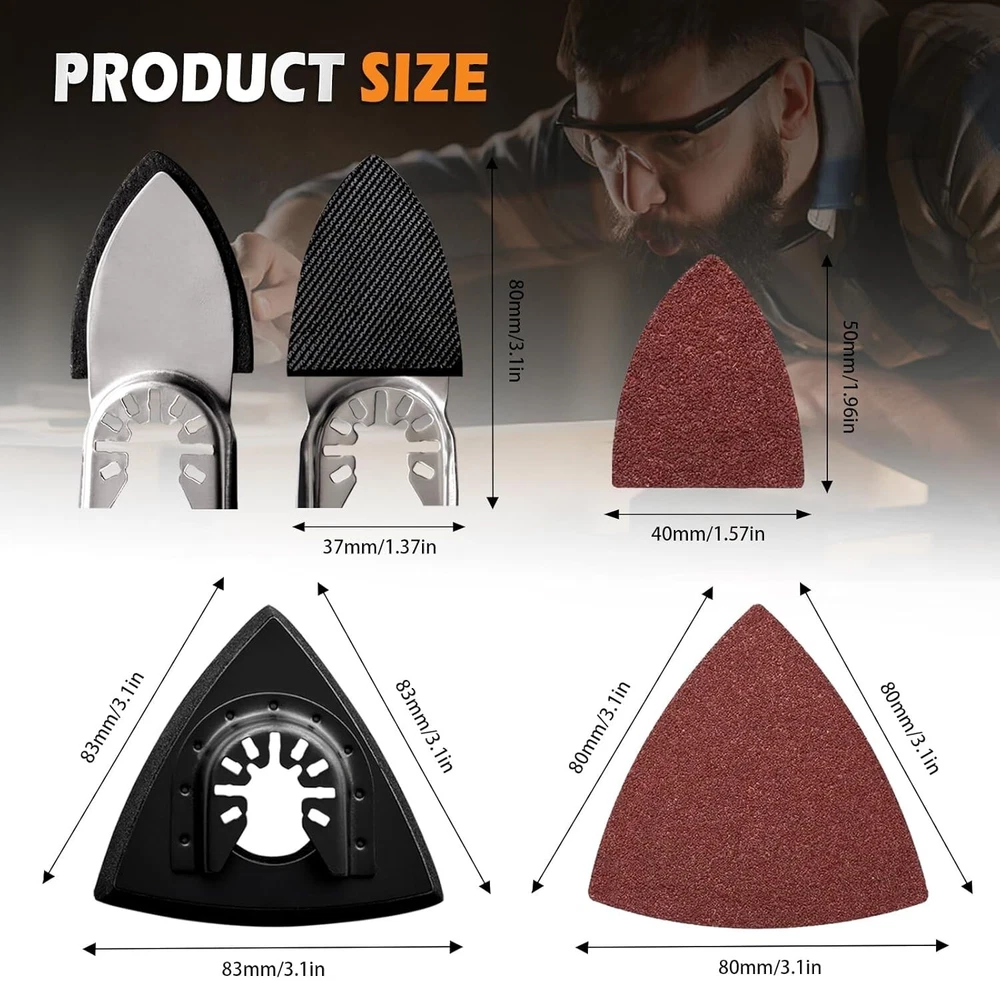 Multi-Tool Sandpaper Set with Triangle and Finger Pads for Precision Sanding
