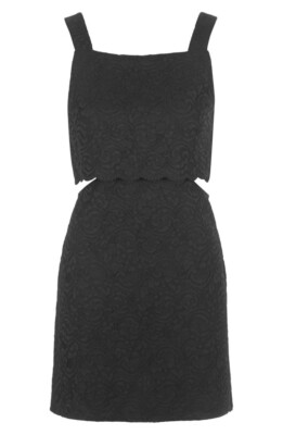 Topshop 148285 Women's Scallop Overlay Lace Dress Color Black Sz 12 | eBay