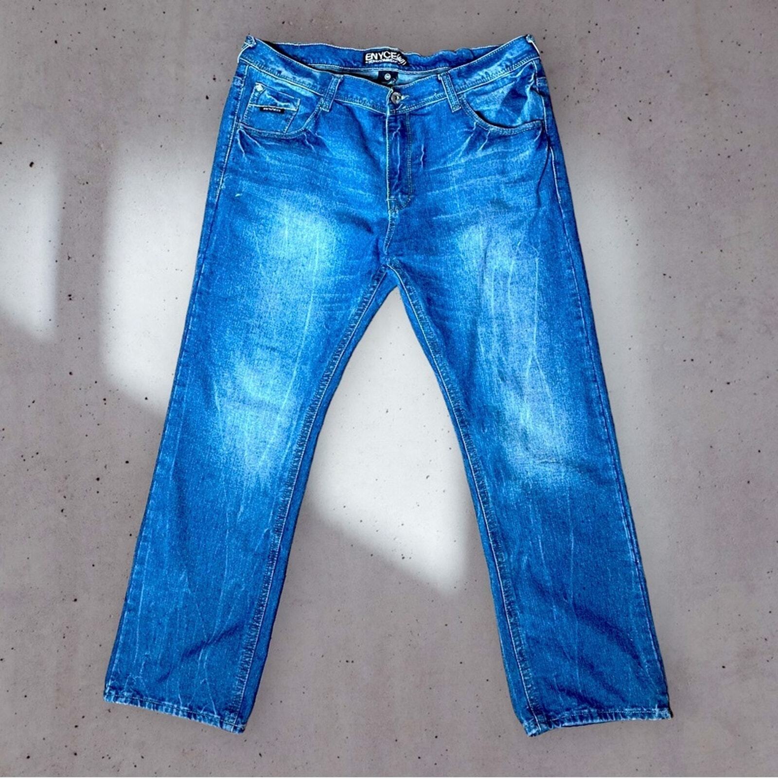 Vintage Enyce Jeans Mens Y2K Denim Faded Straight Leg 100% Cotton Size 40/32