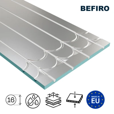 BEFIRO 30 mm XPS Fußbodenheizung Platte wärmeleitender Aluminiumschicht 1250 x 600