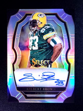 2017 Panini Select Gilbert Brown Signatures Silver Prizm #/199 SP-GB Auto Packer
