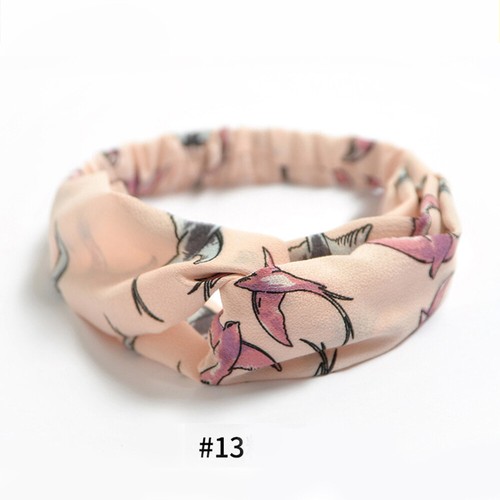 Boho Floral Twist Knot Headband Elastic Wrap Turban Hair Band Hairband Sports - Picture 5 of 30