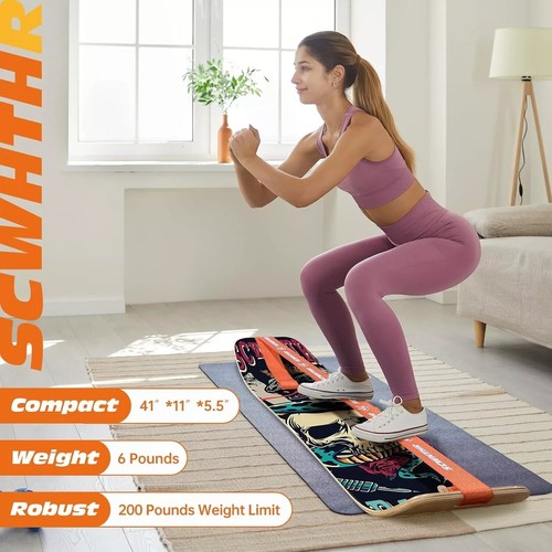 SCWHTHR Slack Line Balance Board for Kids & Adults for Skateboard Surfing Yoga - Picture 3 of 6