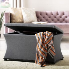 SAFAVIEH Aroura Storage Bench  Grey 