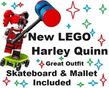 New LEGO Batman Harley Skateboard Circus Fair Carnival Fun House Wig Curly