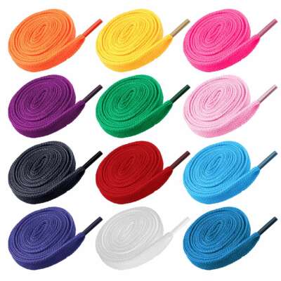 12Pcs/Set Flat Shoelaces Athletic Sneaker Shoe Laces Strings Ties Ropes Casual