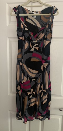 Chemisier Diane Von Furstenberg BINI Noir - Motif Géométrique Soleil, Taille US 6 (UK 10), Neuf Avec étiquettes