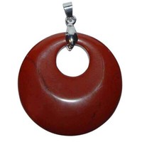 Jaspis Rot AnhäNger Rund Mit Silberfarbenem Clip 40 Mm Ø