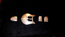 Vintage Southwestern Sterling Ranger Belt Buckle Set - Signed