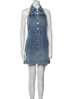 alice and olivia kendall denim dress Alice + Olivia Kendall Denim Halter Mini Dress in Off White