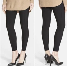 SPANX Micro Rib Knit Control Top Skimmer Leggings in Black SZ S VGUC