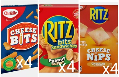 12 boxes MIX Christie Ritz Cheese Nips x4  Cheese Dips x4 Peanut Butter x4 