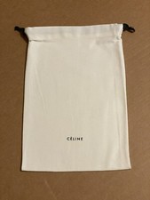 Authentic C line Dust Bag Cover Handbag Shoes Drawstring Tie Ivory 14  x 10  