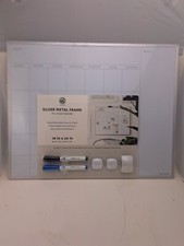 U Brands Magnetic Dry Erase Calendar Board 16 IN x 20 IN SILVER METAL FRAME 735U