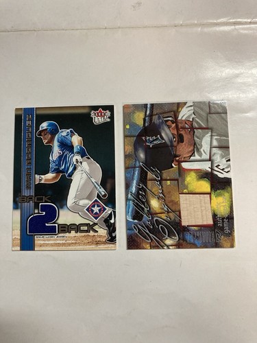 2 2003 Ivan Rodriguez jersey bat cards Ultra Gallery 224/500 Marlins Rangers